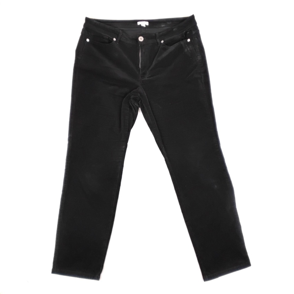Black straight-leg Corduroy jeans